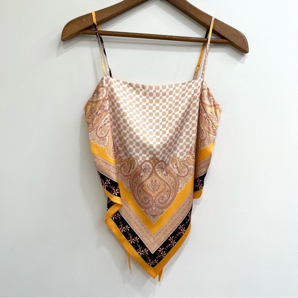 SHEIN Tops - SHEIN Paisley Bandana Print Cami Crop Top Tie Back Festival Country Concert L